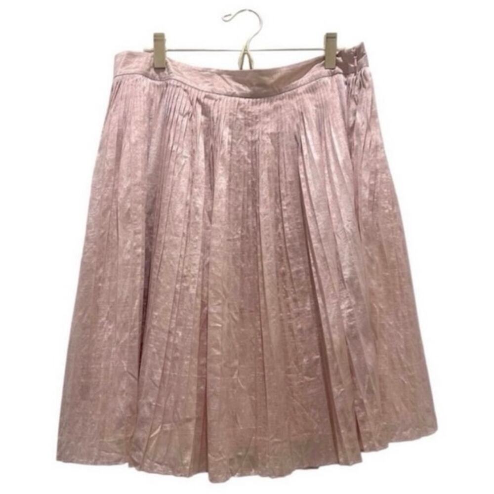 Club Monaco Blush Metallic Pleated Skirt Sz 10 Balletcore Quiet Luxury Coquette - Picture 8 of 10